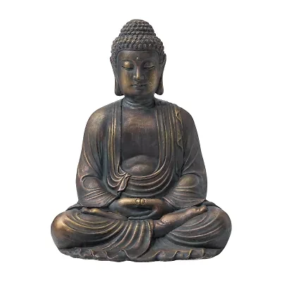 Glitzhome 22.75" Mgo Meditating Buddha Figurine