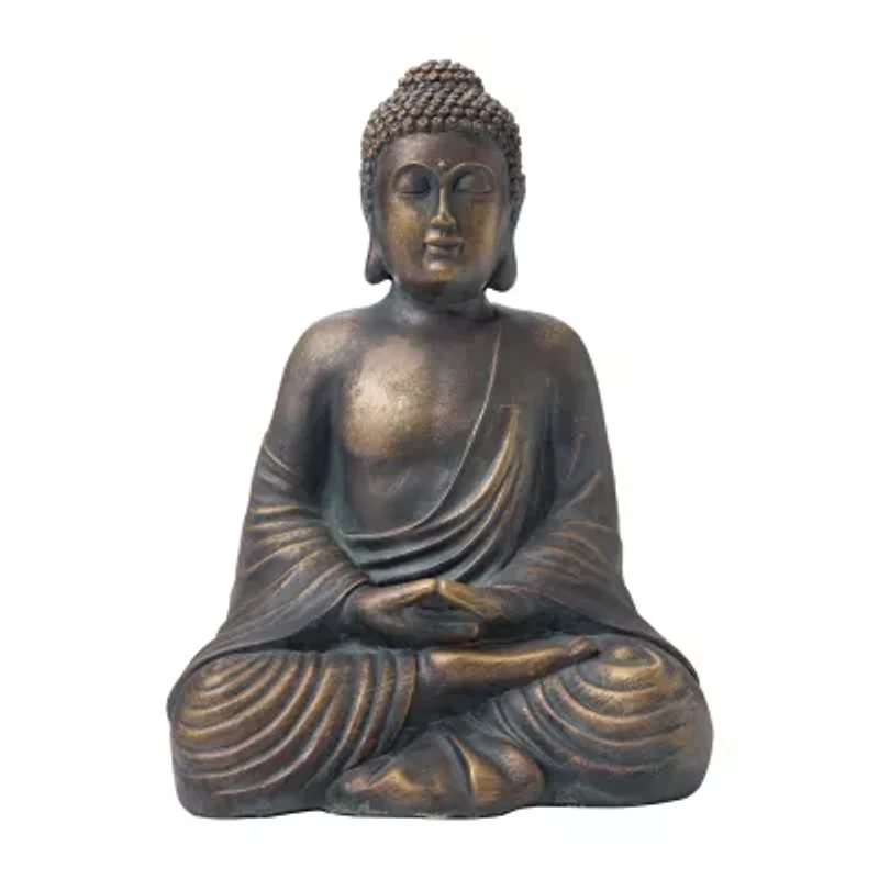 Glitzhome 19" Mgo Meditating Buddha Figurine