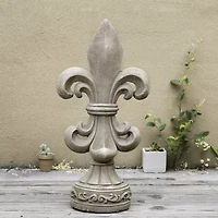 Glitzhome 27.25"H Mgo Fleur De Lis Garden Figurine