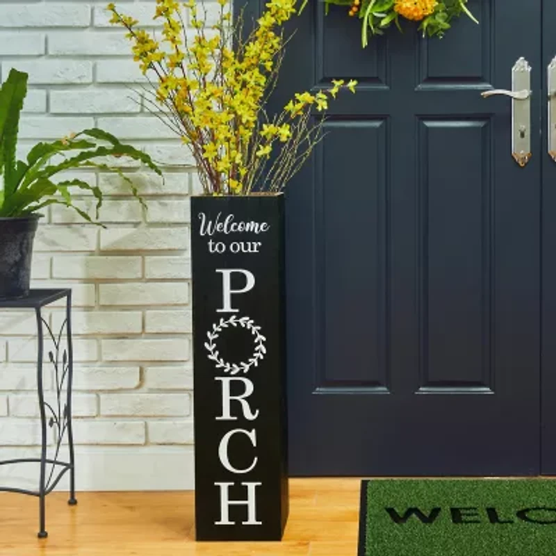 Glitzhome 30"H Double Sided Welcome Boxed Outdoor Planters