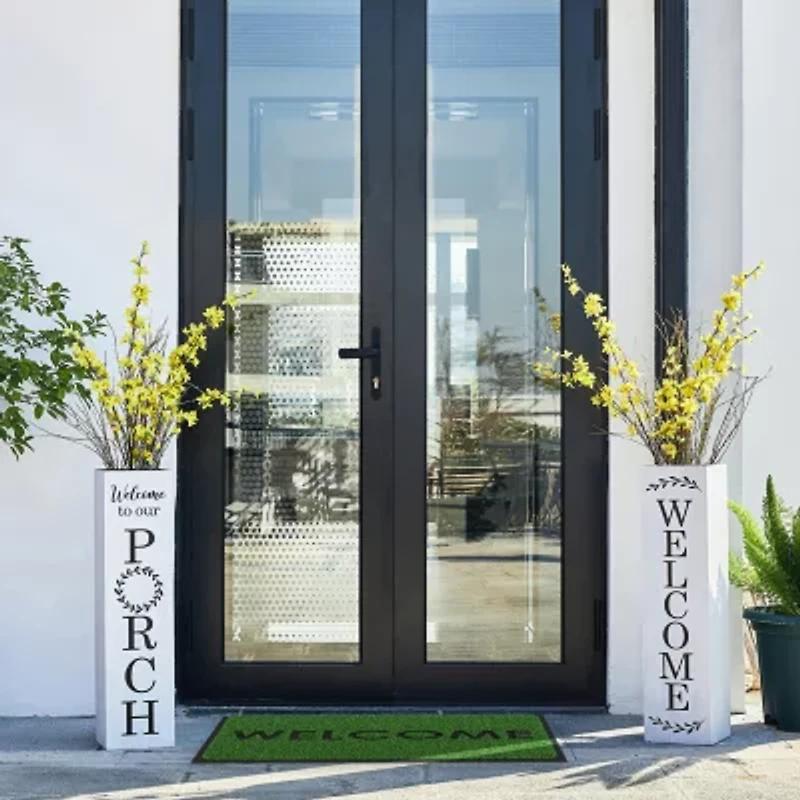 Glitzhome 30" Double Sided White Boxed Outdoor Planters