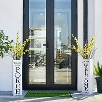 Glitzhome 30" Double Sided White Boxed Outdoor Planters