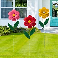 Glitzhome 39.5" Metal Flowers Yard Art