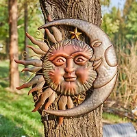 Glitzhome Metal Sun And Moon Yard Art