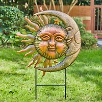 Glitzhome Metal Sun And Moon Yard Art