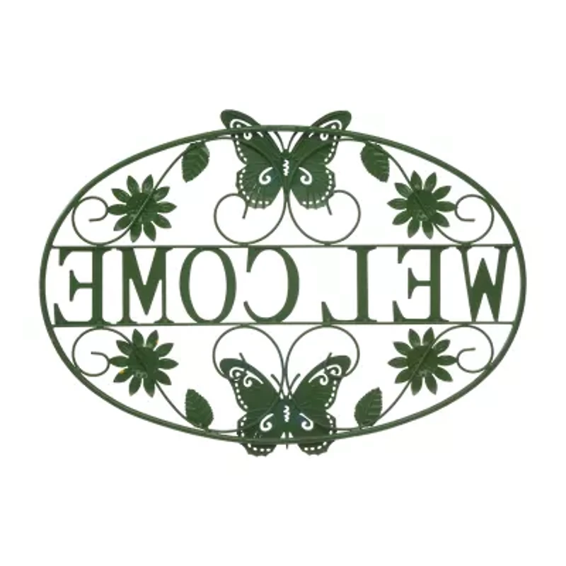 Glitzhome Outdoor Butterfly Solid Metal Wall Art