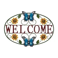 Glitzhome Outdoor Butterfly Solid Metal Wall Art