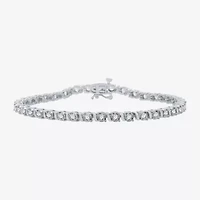 Womens 2 CT. T.W. Natural White Diamond 10K White Gold 7.5 Inch Tennis Bracelet