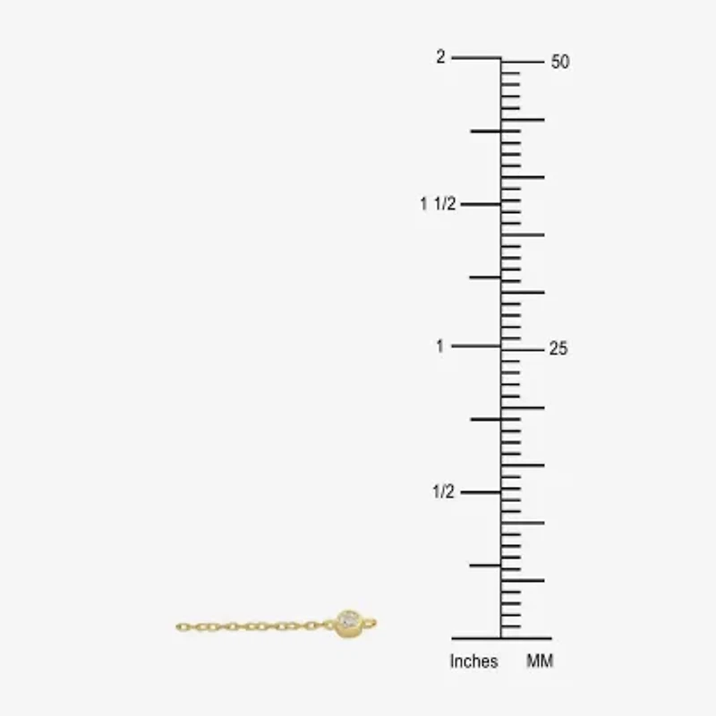 Womens 10K Gold 10 Inch Solid Cable Ankle Bracelet