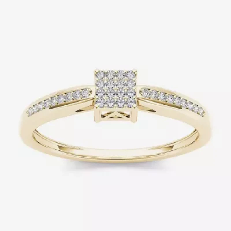 1/10 CT.T.W. Natural Diamond 10K Yellow Gold Engagement Ring