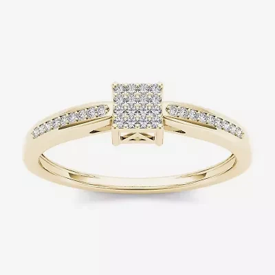 1/10 CT.T.W. Natural Diamond 10K Yellow Gold Engagement Ring