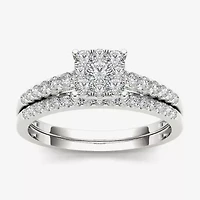 1/2 CT.T.W. Natural Diamond 10K White Gold Engagement Ring