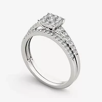 1/2 CT.T.W. Natural Diamond 10K White Gold Engagement Ring