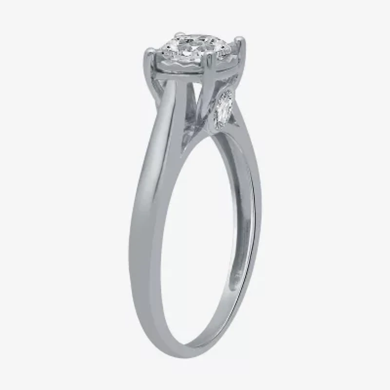 (H-I / I1) Womens 1 CT. T.W. Lab Grown White Diamond 10K Gold Round Solitaire Engagement Ring