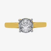 (H-I / I1) Womens 1 CT. Lab Grown White Diamond 10K Gold Round Solitaire Engagement Ring