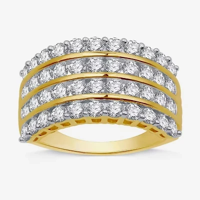 Womens 2 CT. T.W. Natural White Diamond 10K Gold Anniversary Band