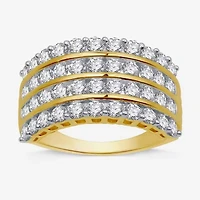 Womens 2 CT. T.W. Natural White Diamond 10K Gold Anniversary Band