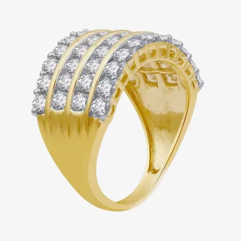 Womens 2 CT. T.W. Natural White Diamond 10K Gold Anniversary Band