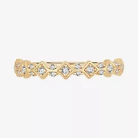 Womens 1/ CT. T.W. Natural White Diamond 10K Gold Wedding Band