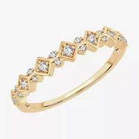 Womens 1/ CT. T.W. Natural White Diamond 10K Gold Wedding Band