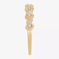 Womens 1/ CT. T.W. Natural White Diamond 10K Gold Wedding Band