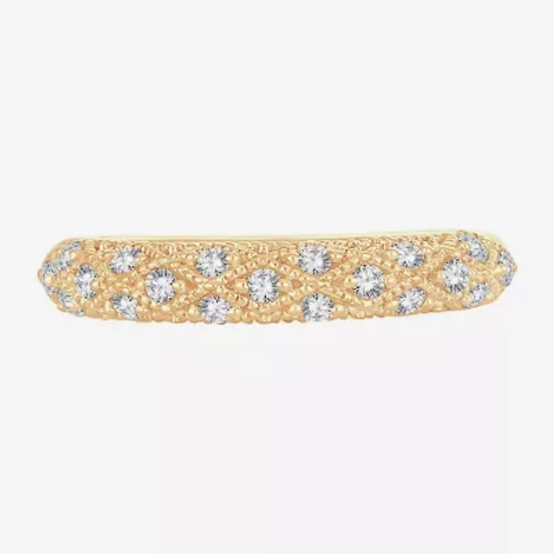 Womens 1/4 CT. T.W. Natural White Diamond 10K Gold Anniversary Wedding Band