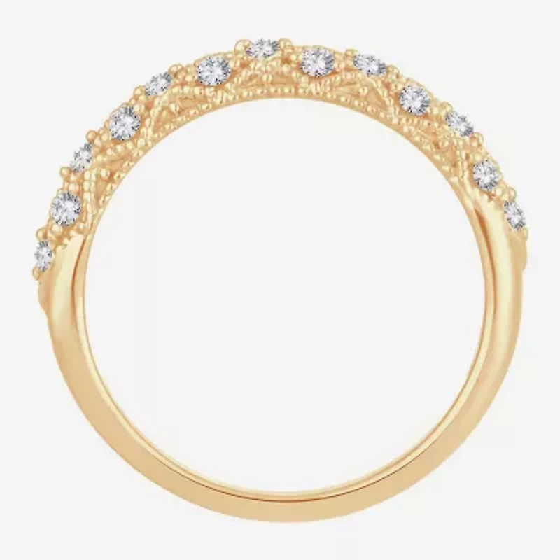 Womens 1/4 CT. T.W. Natural White Diamond 10K Gold Anniversary Wedding Band