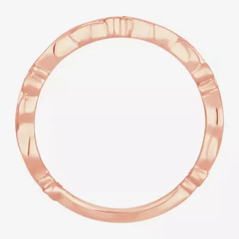 Womens Diamond Accent Natural White 10K Rose Gold Wedding Band