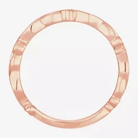 Womens Diamond Accent Natural White 10K Rose Gold Wedding Band
