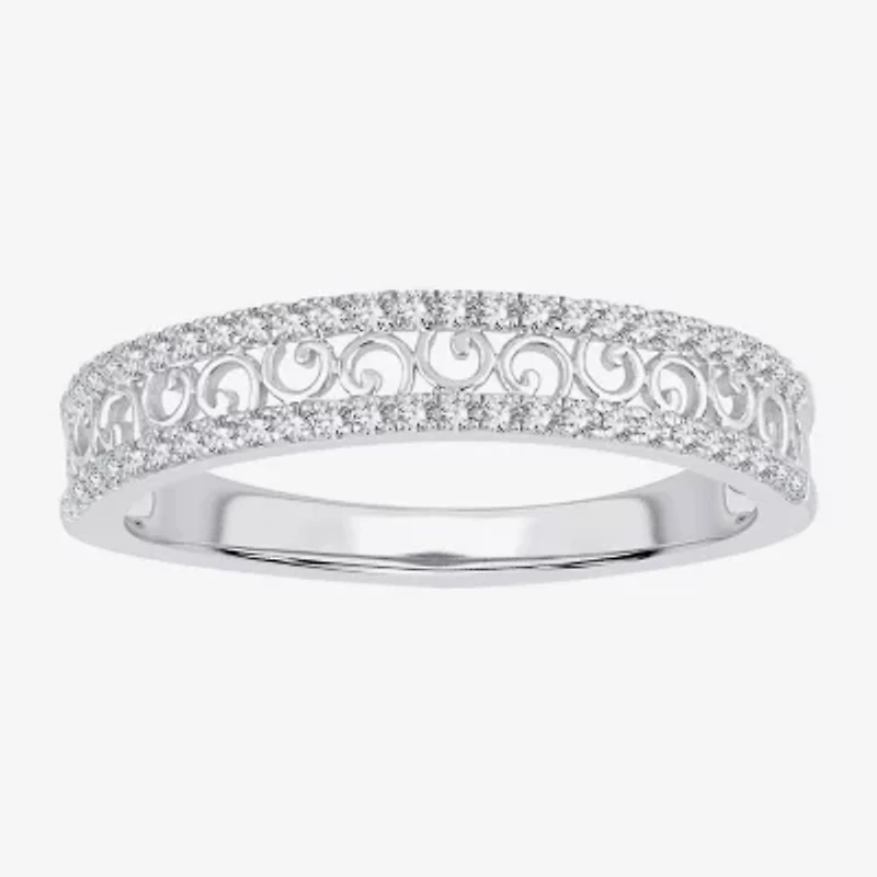 Womens 1/5 CT. Natural White Diamond 10K Gold Anniversary Wedding Band
