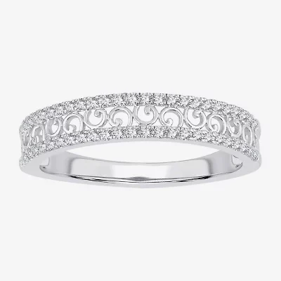 Womens 1/5 CT. Natural White Diamond 10K Gold Anniversary Wedding Band