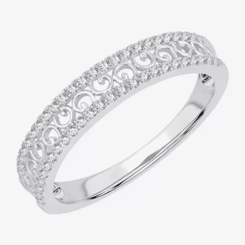 Womens 1/5 CT. Natural White Diamond 10K Gold Anniversary Wedding Band