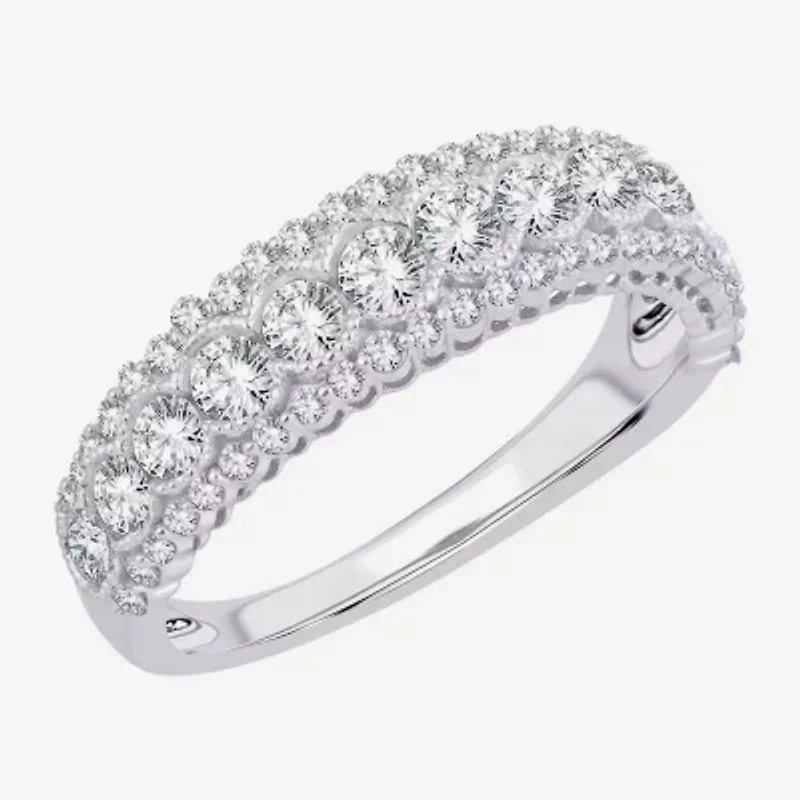 Womens 1 CT. T.W. Natural White Diamond 10K Gold Anniversary Wedding Band