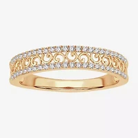 Womens 1/5 CT. Natural White Diamond 10K Gold Anniversary Wedding Band