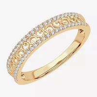 Womens 1/5 CT. Natural White Diamond 10K Gold Anniversary Wedding Band