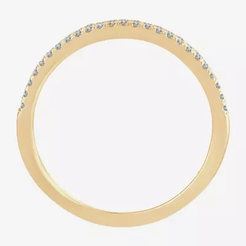 Womens 1/5 CT. Natural White Diamond 10K Gold Anniversary Wedding Band