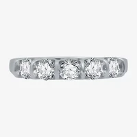 (H-I / I1) Womens 1 CT. T.W. Lab Grown White Diamond 10K Gold 5-Stone Anniversary Band