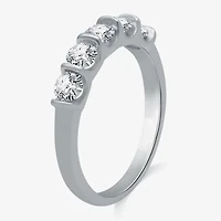 (H-I / I1) Womens 1 CT. T.W. Lab Grown White Diamond 10K Gold 5-Stone Anniversary Band
