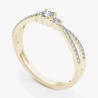 1/ CT.T.W. Natural Diamond 10K Yellow Gold 3-Stone Engagement Ring