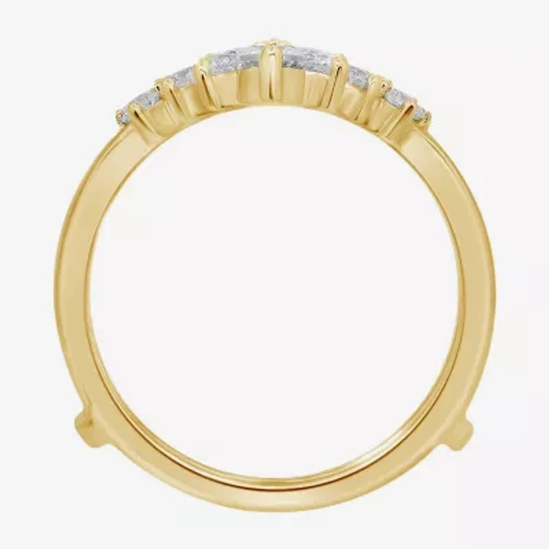 Womens 1 CT. T.W. Natural White Diamond 14K Gold Wedding Ring Guard