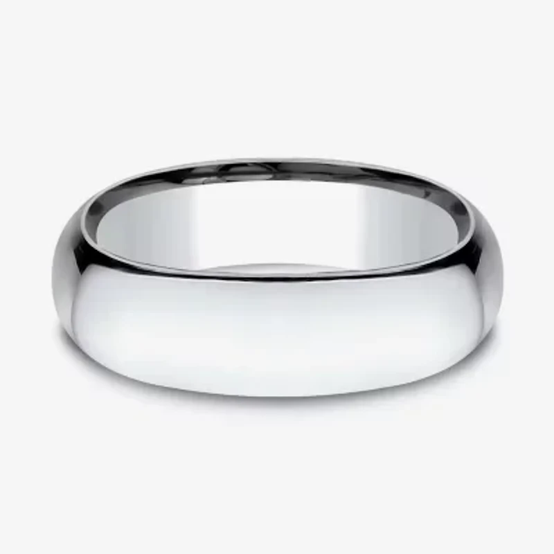 Mens 14K White Gold 7MM Light Comfort-Fit Wedding Band