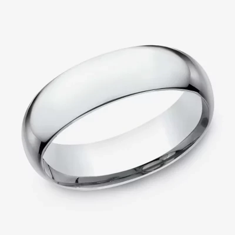 Mens 14K White Gold 7MM Light Comfort-Fit Wedding Band
