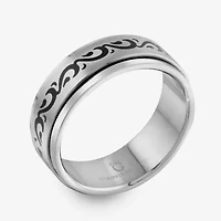 Mens 6MM Stainless Steel Cross Wedding Band