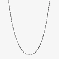 14K White Gold 20" Sparkle Singapore Chain Necklace