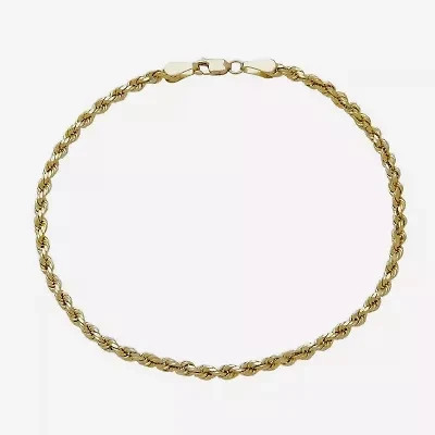 14K Yellow Gold 3mm Rope Chain Bracelet