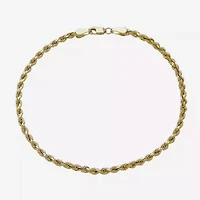 14K Yellow Gold 3mm Rope Chain Bracelet