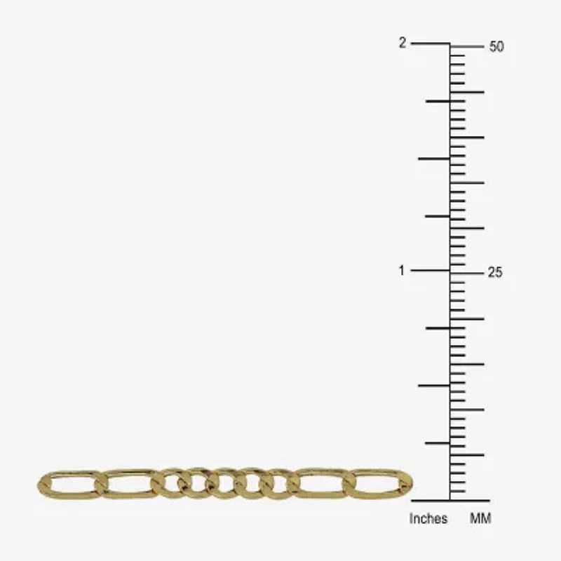 10K Yellow Gold 2.9mm 18" Hollow Figaro Chain