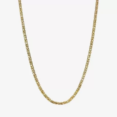 Unisex Adult 14K Gold 22 Inch Byzantine Chain Necklace