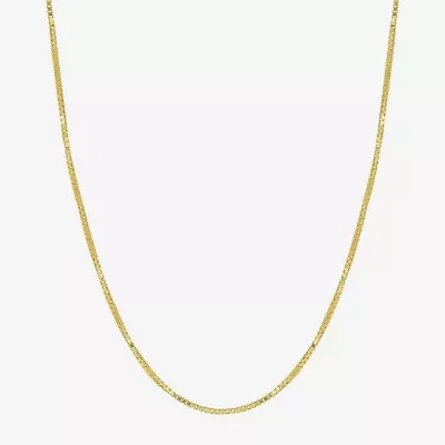 Made in Italy Womens 18K Gold 18 Inch Box Chain Necklace