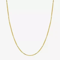 Made in Italy Womens 18K Gold 18 Inch Box Chain Necklace